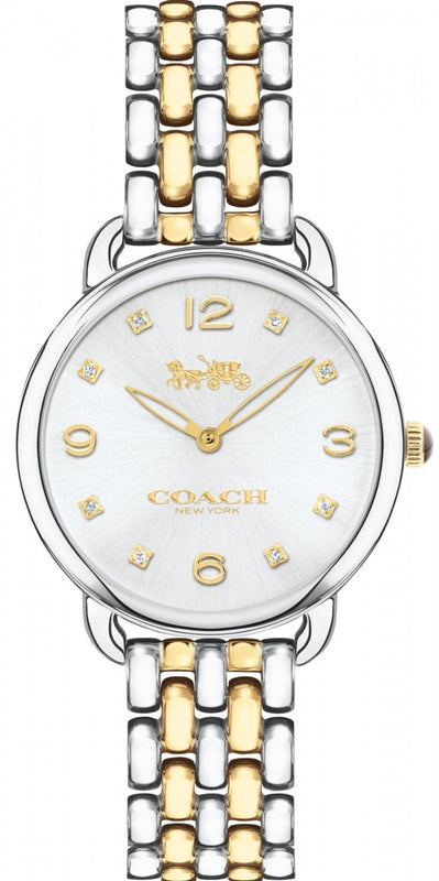Coach Delancey Slim White Dial Two Tone Steel Strap Watch for Women - 14502784 Authentic Buy Shop Now