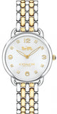 Coach Delancey Slim White Dial Two Tone Steel Strap Watch for Women - 14502784 Authentic Buy Shop Now