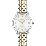 Coach Delancey Slim White Dial Two Tone Steel Strap Watch for Women - 14502784 Authentic Buy Shop Now