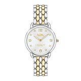 Coach Delancey Slim White Dial Two Tone Steel Strap Watch for Women - 14502784 Authentic Buy Shop Now