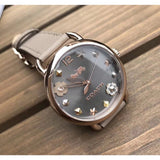 Coach Delancey Grey Dial Grey Leather Strap Watch For Women - 14502797 Authentic Buy Shop Now