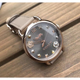 Coach Delancey Grey Dial Brown Leather Strap Watch for Women - 14502797 Authentic Buy Shop Now