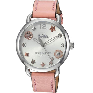 Coach Tatum White Dial Pink Leather Strap Watch For Women - 14502799 Authentic Buy Shop Now