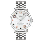 Coach Delancey White Dial Silver Steel Strap Watch for Women - 14502810 Authentic Buy Shop Now