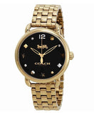 Coach Delancey Black Dial Gold Stainless Steel Strap Watch For Women - 14502813 Authentic Buy Shop Now