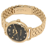 Coach Delancey Black Dial Gold Steel Strap Watch for Women - 14502813 Authentic Buy Shop Now