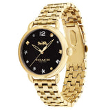 Coach Delancey Black Dial Gold Stainless Steel Strap Watch For Women - 14502813 Authentic Buy Shop Now