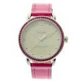 Coach Delancey White Dial Red Leather Strap Watch for Women - 14502879 Authentic Buy Shop Now