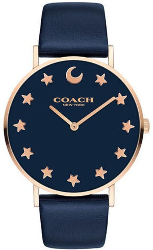 Coach Perry Navy Blue Dial Blue Leather Strap Watch for Women - 14503043 Authentic Buy Shop Now
