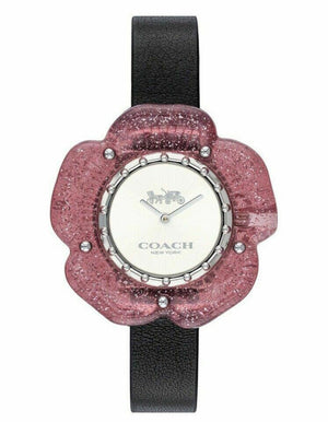 Coach Perry Silver Dial Black Leather Strap Watch for Women - 14503049 Authentic Buy Shop Now