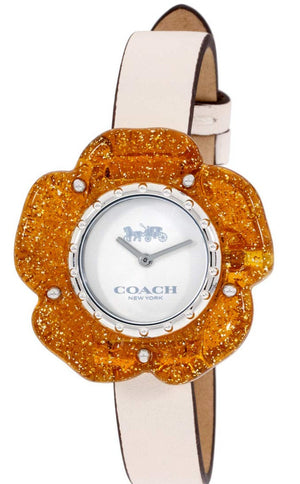 Coach Perry White Dial Beige Leather Strap Watch for Women - 14503050 Authentic Buy Shop Now