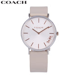 Coach Perry Silver DIal White Leather Strap Watch for Women - 14503116 Authentic Buy Shop Now