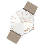 Coach Perry Silver Dial Light Brown Leather Strap Watch for Women - 14503119 Authentic Buy Shop Now