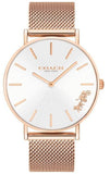 Coach Perry White Rose Gold Mesh Bracelet Watch for Women - 14503126 Authentic Buy Shop Now