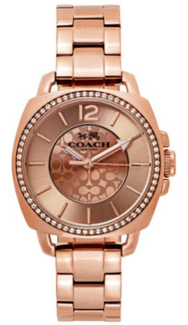 Coach Mini Boyfriend Rose Gold Dial Rose Gold Steel Strap Watch for Women - 14501701 Authentic Buy Shop Now