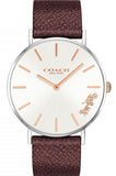 Coach Perry White Dial Brown Leather Strap Watch for Women - 14503154 Authentic Buy Shop Now