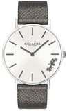 Coach Perry White Dial Grey Leather Strap Watch for Women - 14503155 Authentic Buy Shop Now