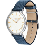 Coach Perry White Dial Blue Leather Strap Watch for Women - 14503156 Authentic Buy Shop Now