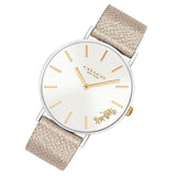 Coach Perry White Dial Beige Leather Strap Watch for Women - 14503157 Authentic Buy Shop Now