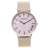 Coach Perry Mother of Pearl Dial Light Grey Leather Strap Watch for Women - 14503245 Authentic Buy Shop Now