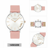 Coach Perry White Dial Pink Leather Strap Watch for Women - 14503118 Authentic Buy Shop Now