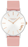 Coach Perry White Dial Pink Leather Strap Watch for Women - 14503118 Authentic Buy Shop Now