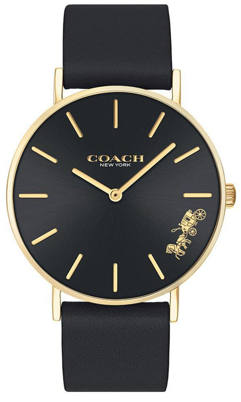 Coach Perry Black Dial Black Leather Strap Watch for Women - 14503333 Authentic Buy Shop Now