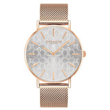 Coach Perry Silver Dial Rose Gold Mesh Bracelet Watch for Women - 14503386 Authentic Buy Shop Now