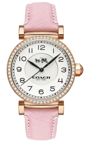 Coach Madison White Dial Pink Leather Strap Watch for Women - 14503395 Authentic Buy Shop Now