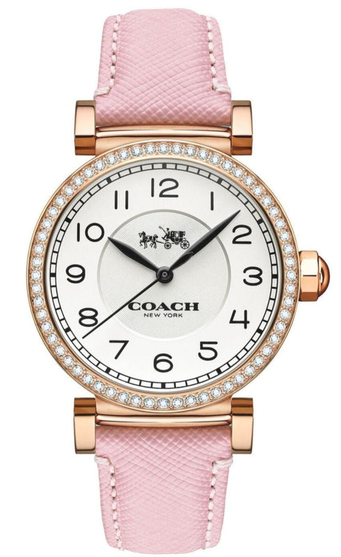 Coach Madison White Dial Pink Leather Strap Watch for Women - 14503395 Authentic Buy Shop Now
