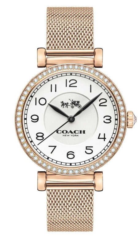 Coach Madison White Dial Rose Gold Mesh Bracelet Watch for Women - 14503398 Authentic Buy Shop Now