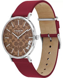 Coach Perry Coffee Brown Dial Red Leather Strap Watch for Women - 14503474 Authentic Buy Shop Now