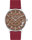 Coach Perry Coffee Brown Dial Red Leather Strap Watch for Women - 14503474 Authentic Buy Shop Now