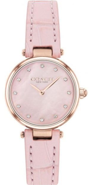 Coach Hayley Mother of Pearl Pink Dial Pink Leather Strap Watch for Women - 14503537 Authentic Buy Shop Now