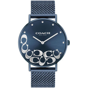 Coach Perry Blue Dial Blue Mesh Bracelet Watch for Women - 14503824 Authentic Buy Shop Now