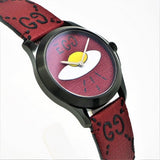 Gucci G Timeless Ghost Red Dial Red Leather Strap Watch For Men - YA1264023 Authentic Buy Shop Now