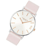Coach Perry White Dial Pink Leather Strap Watch for Women - 14503128 Authentic Buy Shop Now