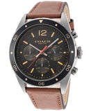 Coach Sullivan Chronograph Black Dial Brown Leather Strap Watch for Men - 14602070 Authentic Buy Shop Now