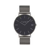 Coach Charles Black Dial Grey Mesh Bracelet Watch for Men - 14602145 Authentic Buy Shop Now