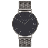Coach Charles Black Dial Grey Mesh Bracelet Watch for Men - 14602145 Authentic Buy Shop Now