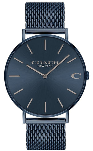 Coach Charles Blue Dial Blue Mesh Bracelet Watch for Men - 14602146 Authentic Buy Shop Now