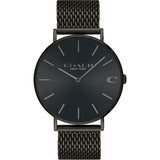 Coach Charles Black Dial Black Mesh Bracelet Watch for Men - 14602148 Authentic Buy Shop Now
