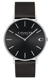 Coach Charles Black Dial Black Leather Strap Watch for Men - 14602149 Authentic Buy Shop Now