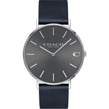 Coach Charles Grey Dial Black Leather Strap Watch for Men - 14602150 Authentic Buy Shop Now