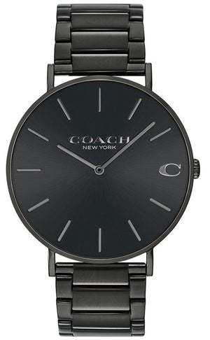 Coach Charles Black Dial Black Steel Strap Watch for Men - 14602431 Authentic Buy Shop Now