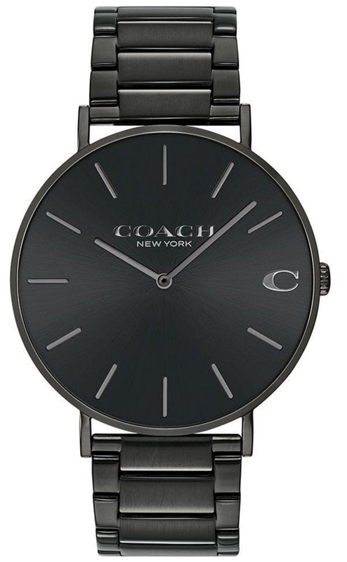 Coach Charles Black Dial Black Steel Strap Watch for Men - 14602431 Authentic Buy Shop Now