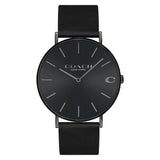 Coach Charles Black Dial Black Leather Strap Watch for Men - 14602434 Authentic Buy Shop Now