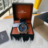 Coach Kent Grey Dial Blue Leather Strap Watch for Men - 14602558 Authentic Buy Shop Now