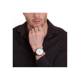 Emporio Armani Classic Quartz Chronograph White Dial Black Leather Strap Watch For Men - AR1807 Authentic Buy Shop Now
