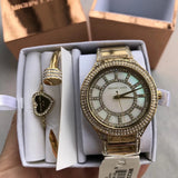Michael Kors Kerry Mother of Pearl Dial Gold Steel Strap Watch for Women - MK3312 Authentic Buy Shop Now